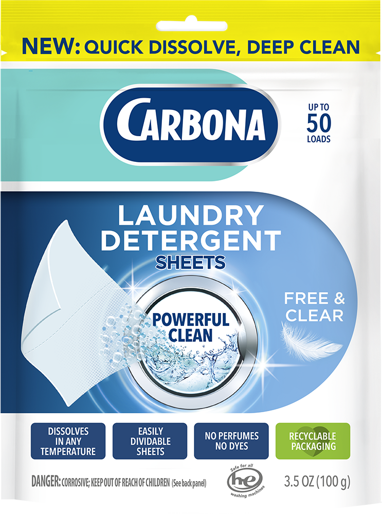 Carbona Free & Clear Laundry Detergent Sheets